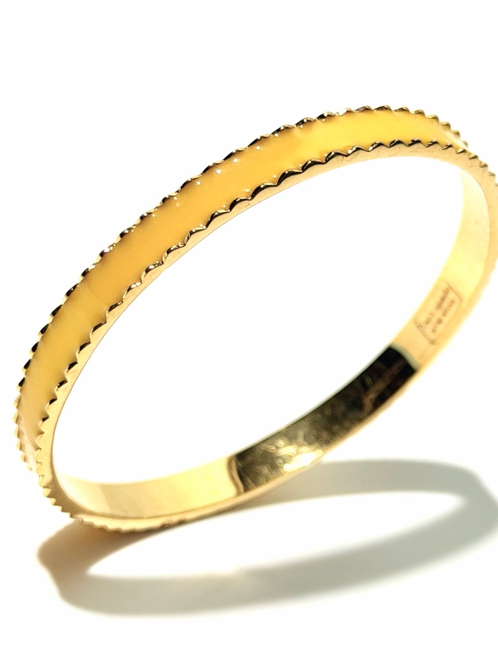 Kate Spade ♠️ Yellow + Gold Toned Enamel Scallop Bangle Bracelet